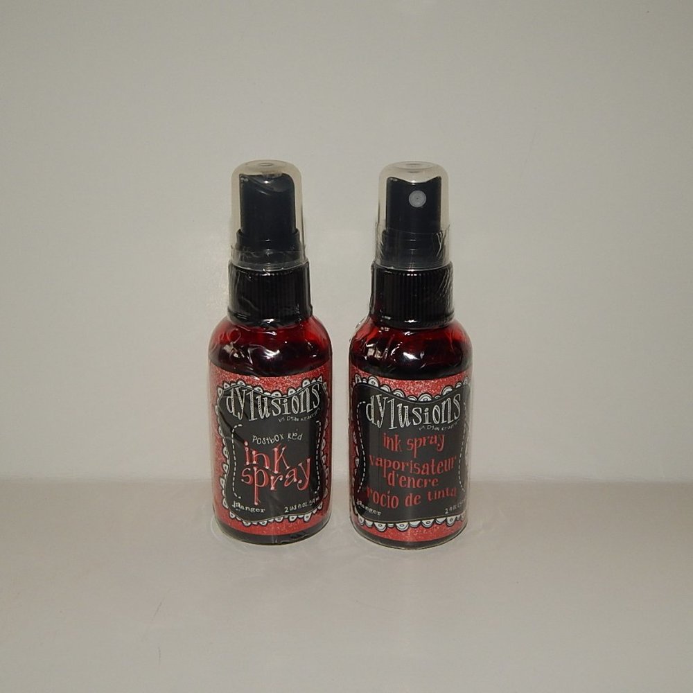 2 Dylusions - Postbox Red - Sealed New - Ink Sprays 2oz Ea Dyan Reaveley
